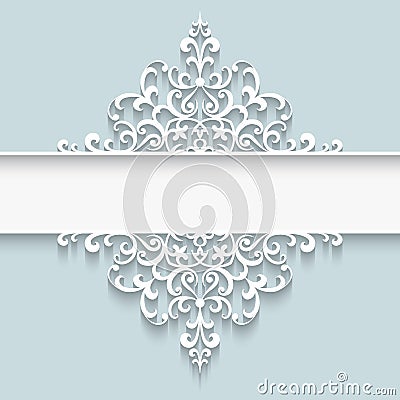 Paper lace divider frame Vector Illustration