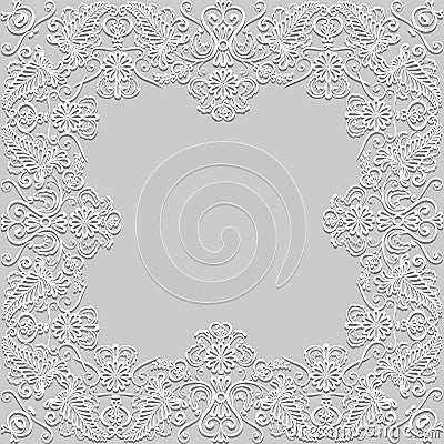 Paper lace frame Vector Illustration