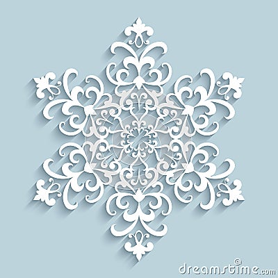 Paper lace snowflake Vector Illustration