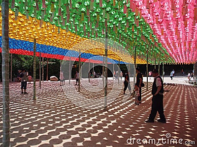 Paper lanterns at buddhist temple, South Korea Editorial Stock Photo