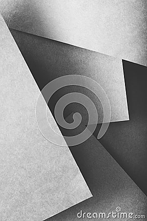 Paper layers abstract geometric background grey Stock Photo