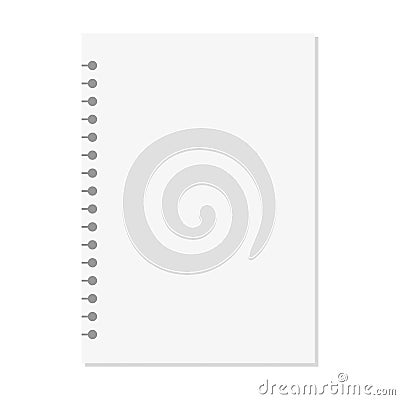 Paper lined notebook memo page white sheet template illustration for school education and office Vector Illustration