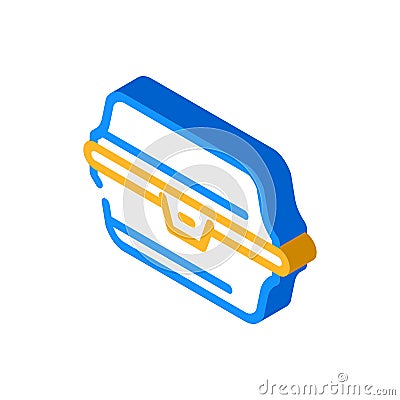 paper lunchbox isometric icon vector illustration color Vector Illustration