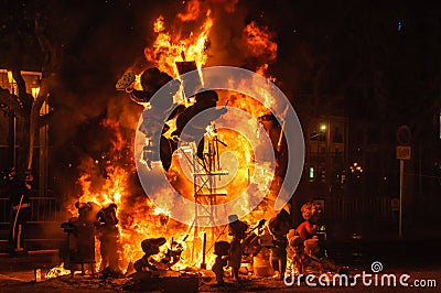 Paper mache figures in Las Fallas, Valencia, Spain Editorial Stock Photo