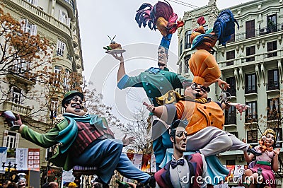 Paper mache figures in Las Fallas, Valencia, Spain Editorial Stock Photo