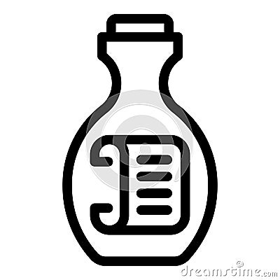 Paper message bottle icon outline vector. Paper cork Vector Illustration