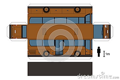 Paper model of a bus Vector Illustration