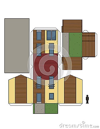 The paper model of a house Vector Illustration