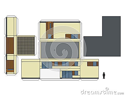 The paper model of a house Vector Illustration