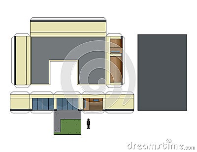 The paper model of a house Vector Illustration