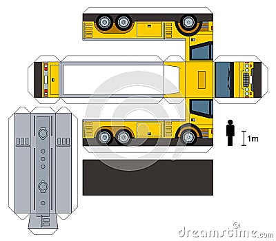 Paper model of a tank truck Vector Illustration