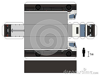 Paper model of a truck Vector Illustration