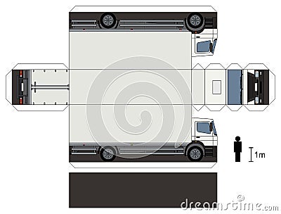 Paper model of a truck Vector Illustration