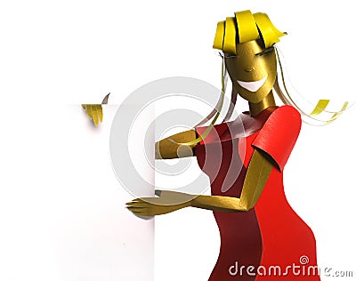 Paper model woman Stock Photo