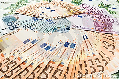 Paper money euro. background of banknotes Stock Photo