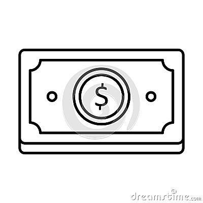 Paper money Line Style vector icon which can easily modify or edit Vector Illustration