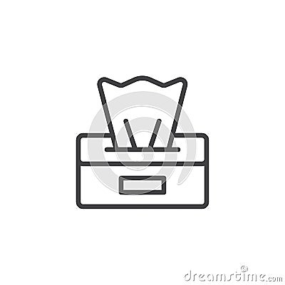 Paper napkins box outline icon Vector Illustration