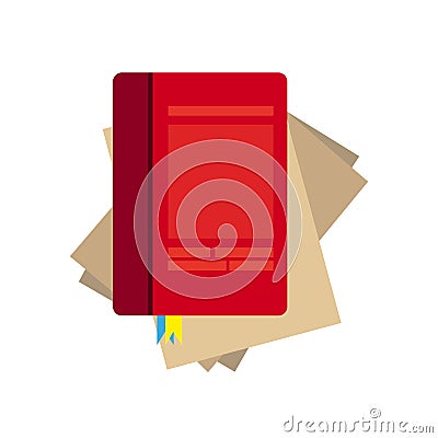 Paper notebook vector on white background. Lined page notepad Vector Illustration