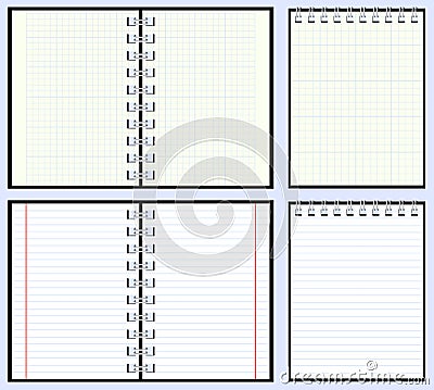 Paper notebooks Vector Illustration
