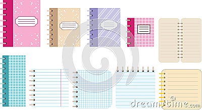 Paper notebooks. Diaries. Vector Illustration