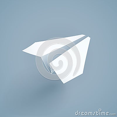 Paper origami airplane. Handicraft Vector Illustration