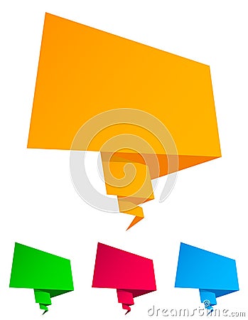 Paper origami speech bubble Vector Illustration