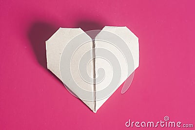 Paper origami Valentines Day heart Stock Photo