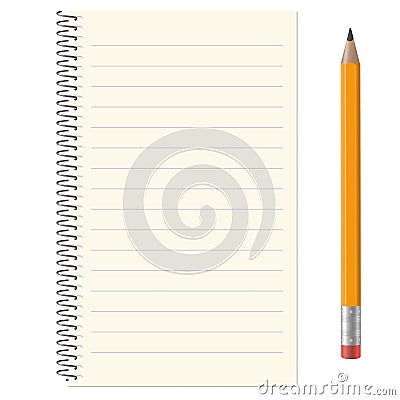 Paper pad with pencil Vector Illustration