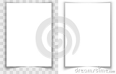 A4 paper page curled edges shadow effect Vector Illustration