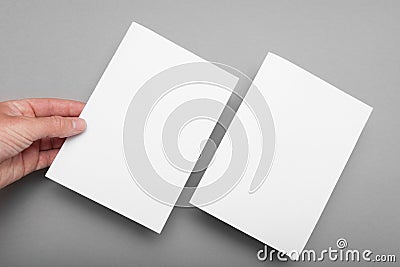 A5 paper page template, flyer blank mockup Stock Photo