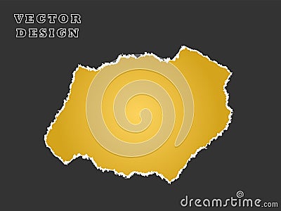 Paper. A piece, a scrap of yellow. Vector object on isolated background. Vector Illustration