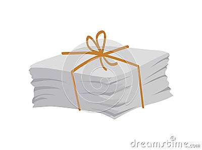Paper Pile Tied with Lace Vector Illustration Vector Illustration
