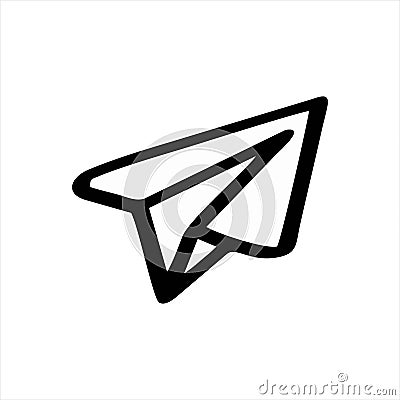 Paper plane icon in trendy design style. Vector Illustration