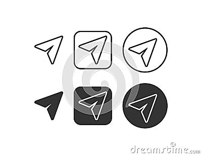 Paper plane icon. Send messege symbol. Sign newsletter vector Vector Illustration