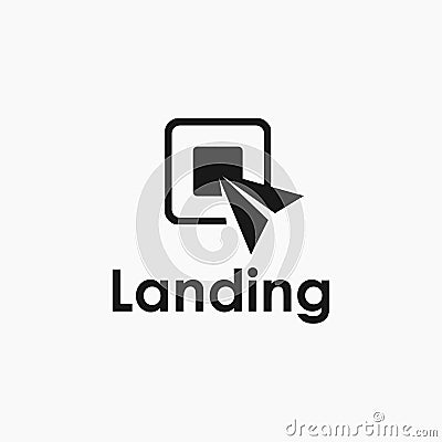 paper plane landing on target logo icon vector template Vector Illustration