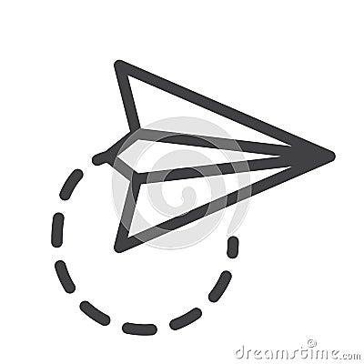 Paper plane line icon Vector Illustration
