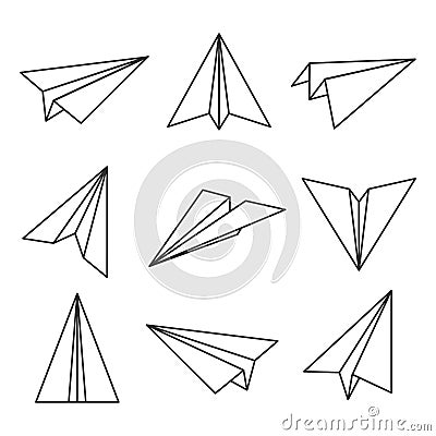 Paper plane outline Vector Illustration