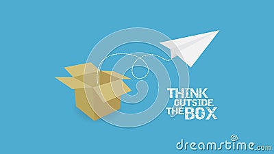 Paper plane and paper box with text Vector Illustration