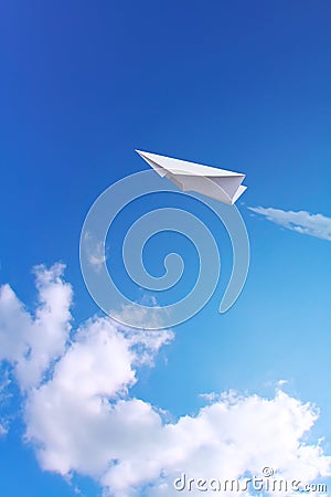 Paper plane in sky Stock Photo