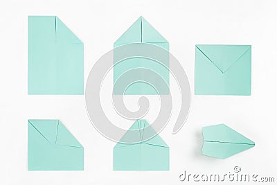 Paper plane steps Stock Photo