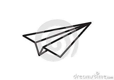 Paper plane vector thin line icon. Paper airplane fly simple sign Vector Illustration