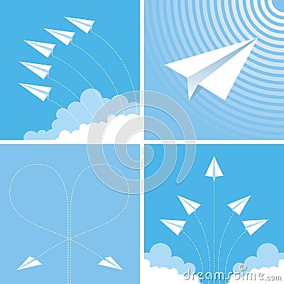 Paper planes Vector Illustration
