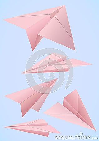 Paper Planes 3D style. Vector Illustration