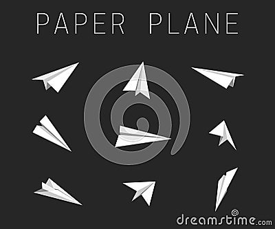 Paper planes icons Vector Illustration