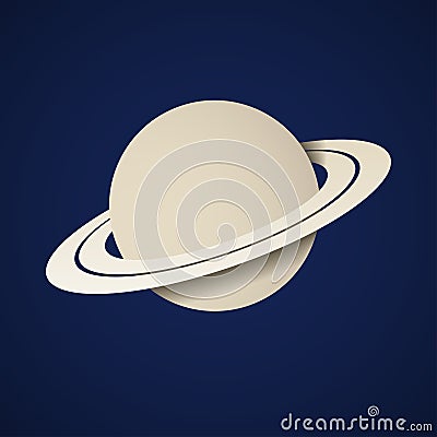 Paper planet saturn icon Vector Illustration