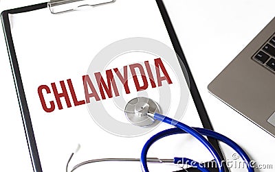 Paper plate with text CHLAMYDIA, medical concept Stock Photo