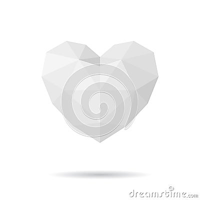 Paper polygon heart. Vector Illustration