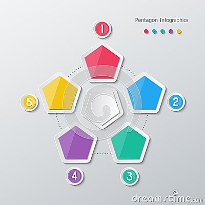 Paper polygon infographics Vector Illustration