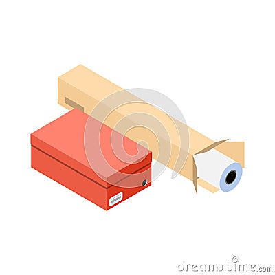 Paper Production Boxes Composition Vector Illustration