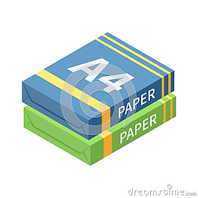 A4 Paper Production Composition Vector Illustration